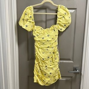 White fox yellow sundress